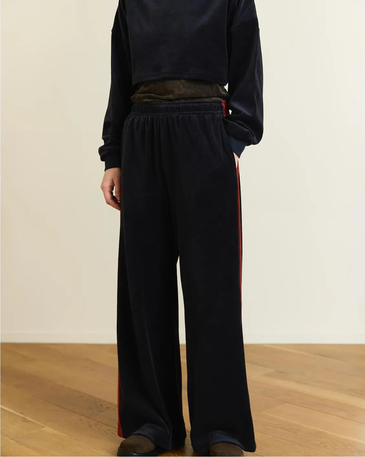 PHEENY / Cotton Velour Side Stripe Pants (PA26-CS09)