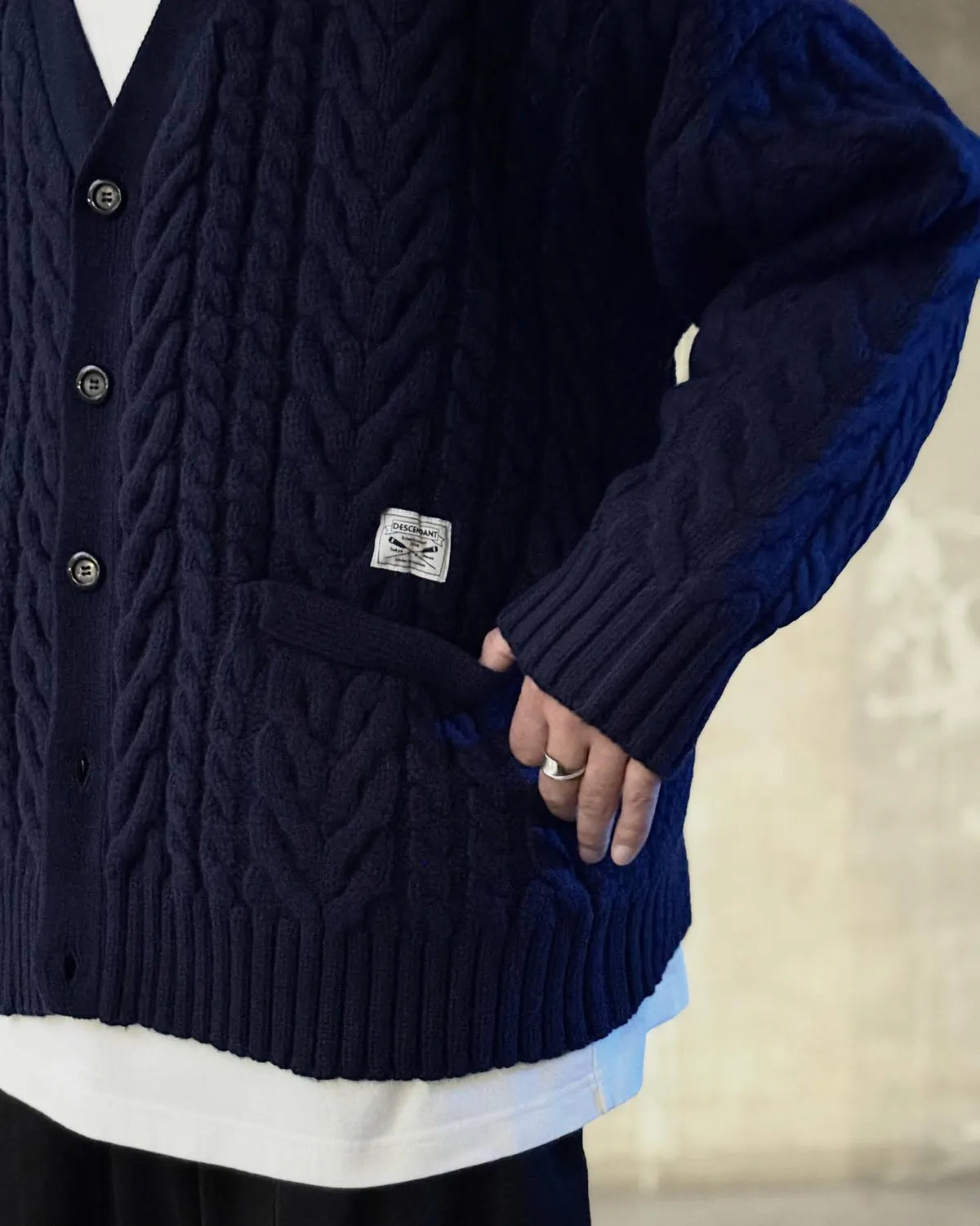 DESCENDANT / NURSE KNIT CARDIGAN (252MADS-KNM01)