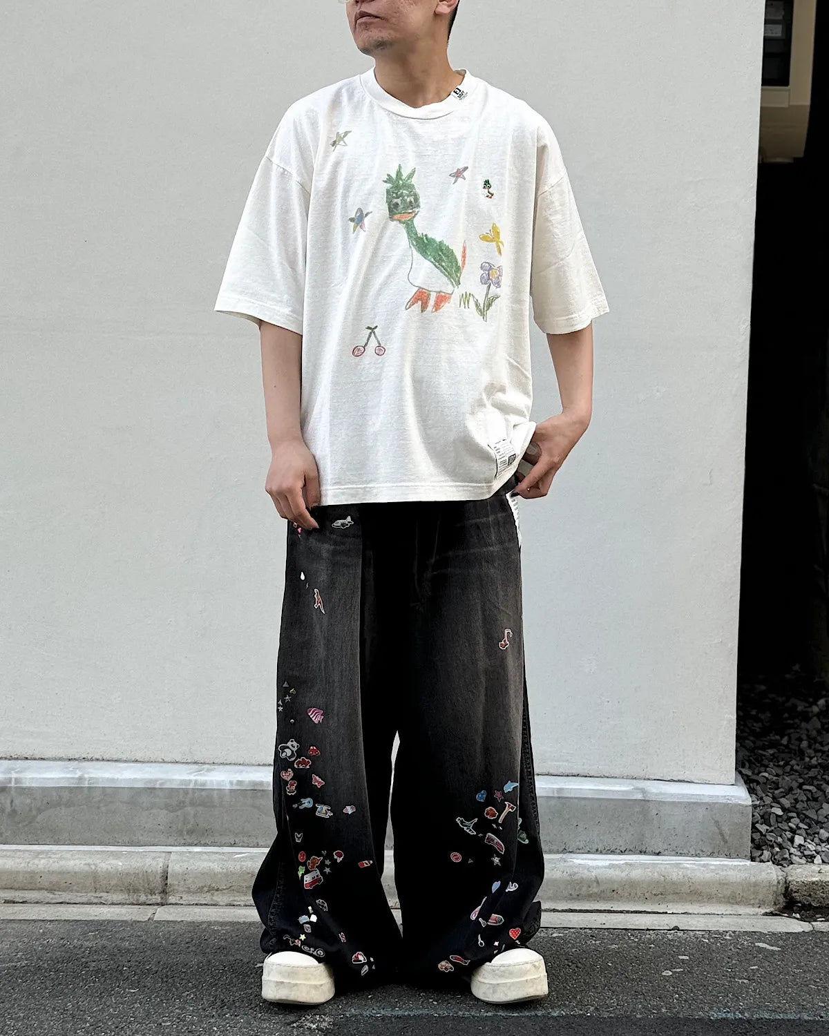Maison MIHARA YASUHIRO / Leon Doodle Printed T-shirt (J16TS862)