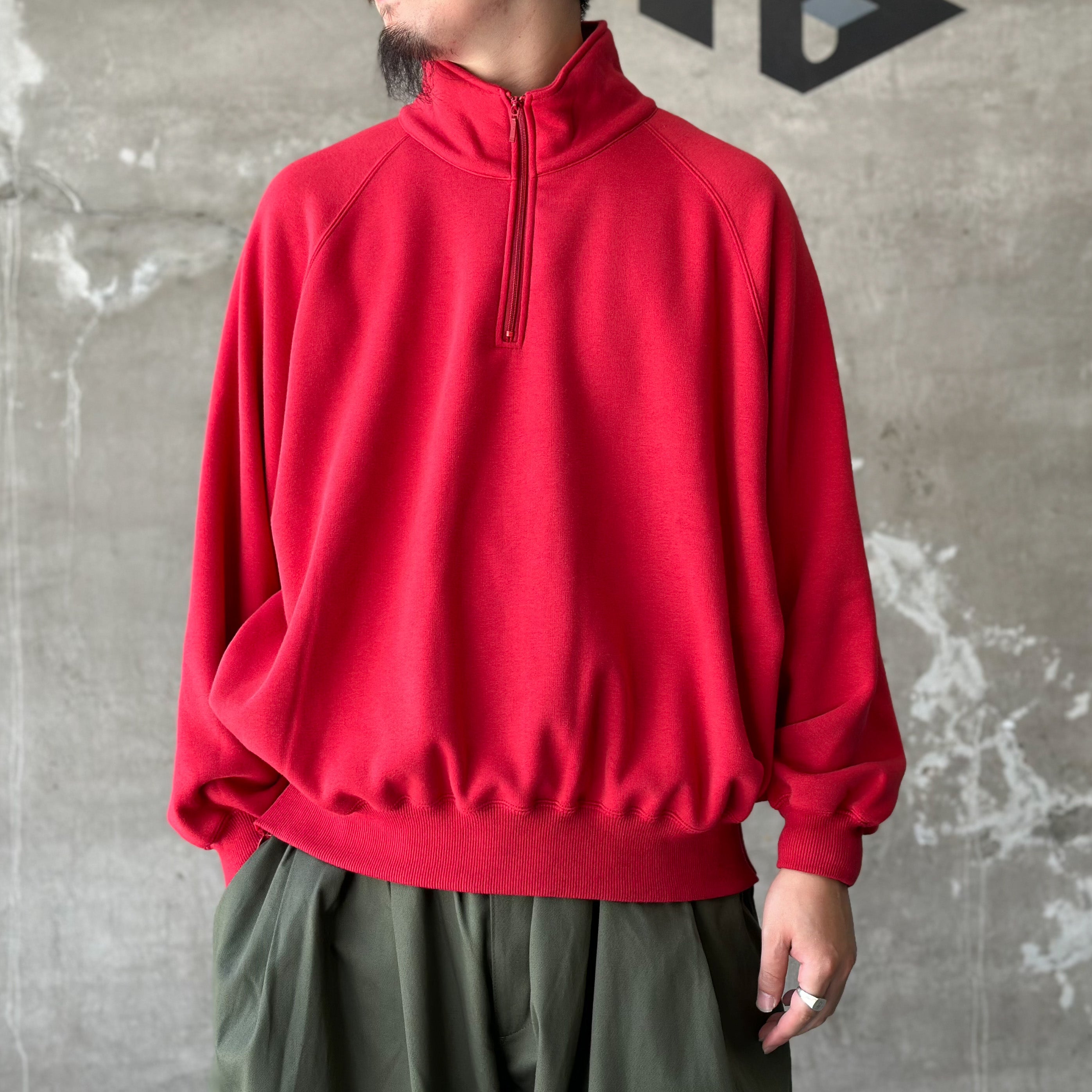 is-ness / RELAX PULLOVER HALF ZIP SWEAT SHIRTS