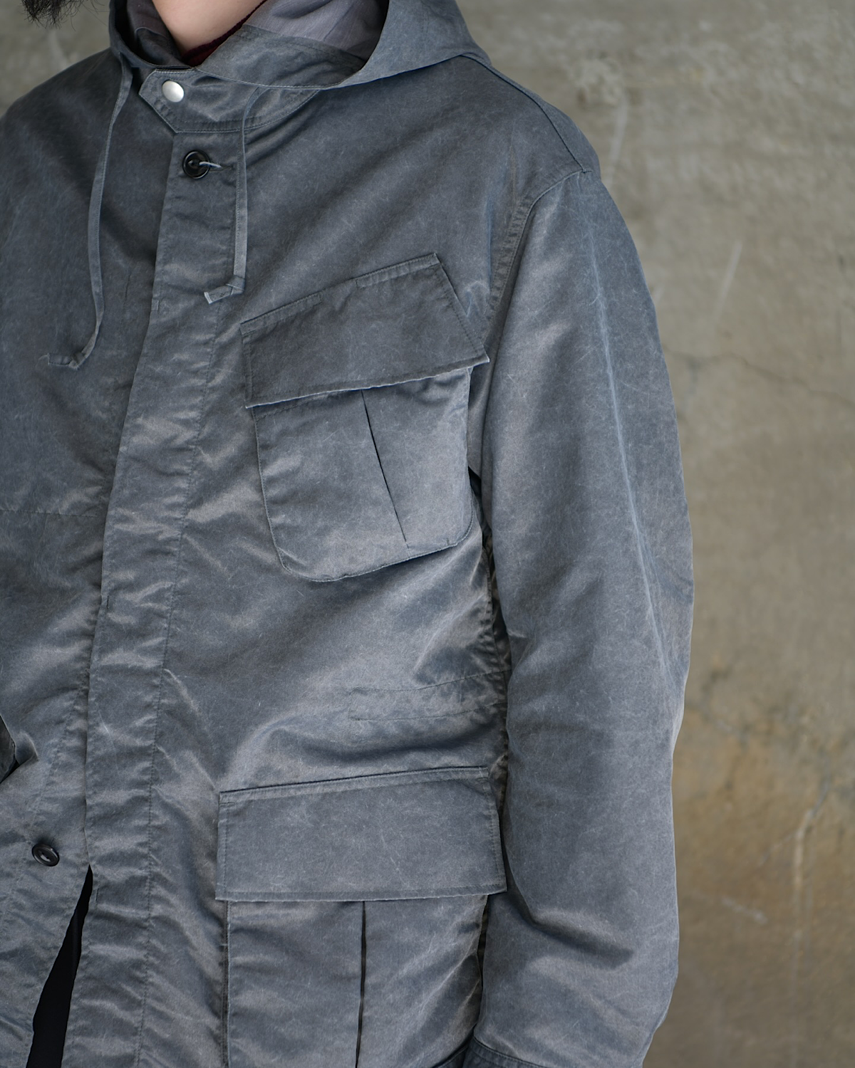 NONNATIVE / TROOPER HOODED JACKET NYLON TWILL PIGMENT DYE WITH WINDSTOPPER® (NN-J4809)