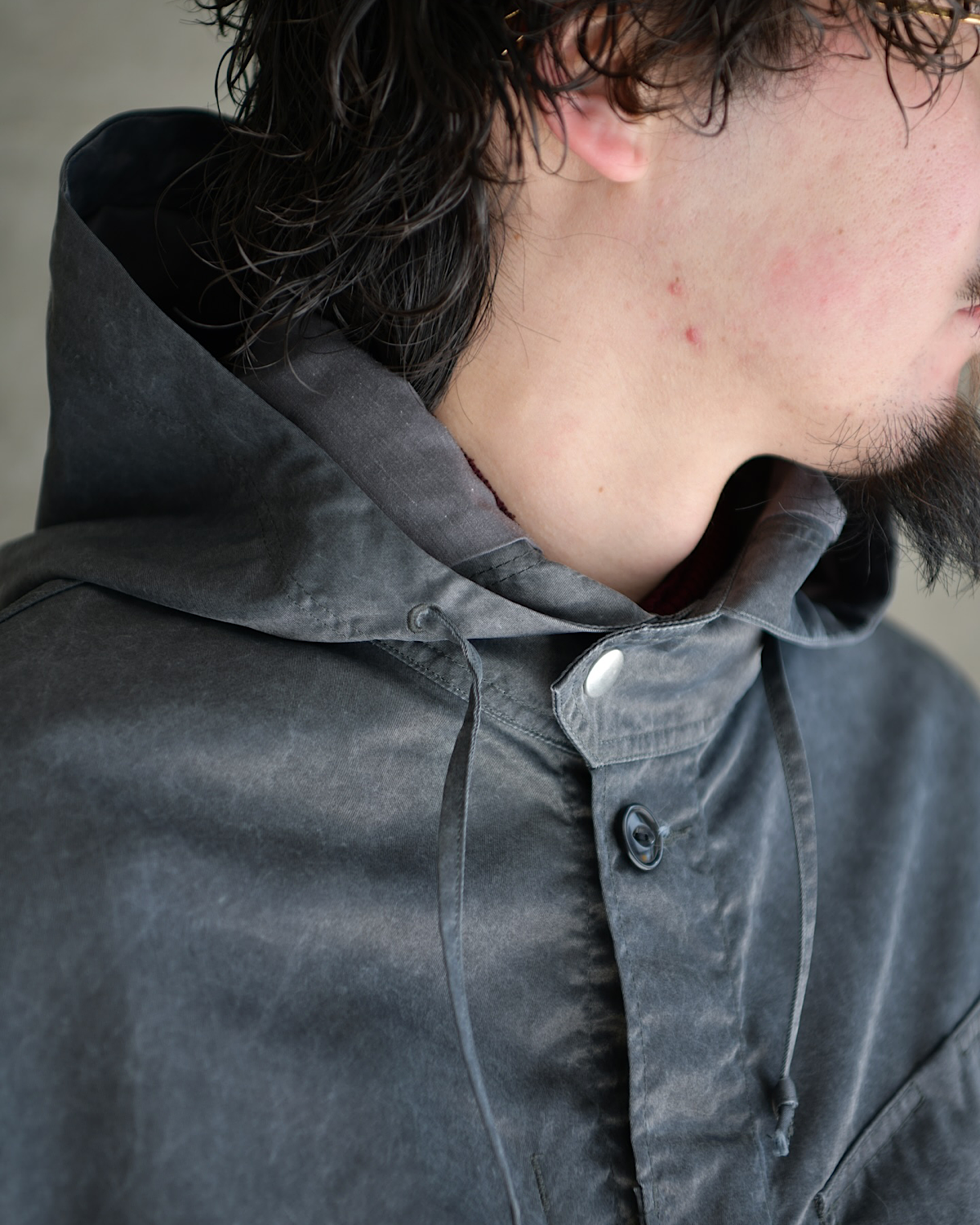 NONNATIVE / TROOPER HOODED JACKET NYLON TWILL PIGMENT DYE WITH WINDSTOPPER® (NN-J4809)