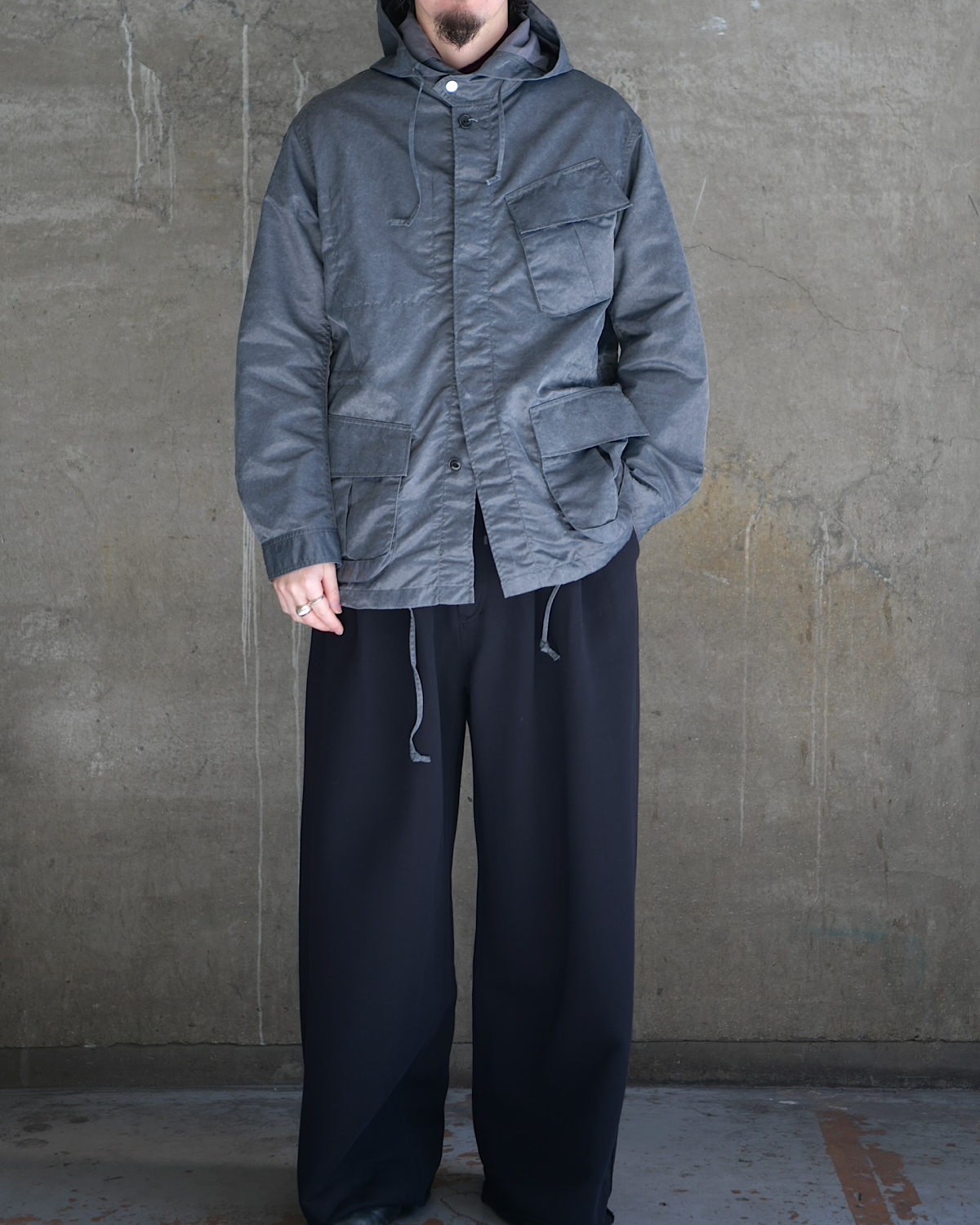 NONNATIVE / TROOPER HOODED JACKET NYLON TWILL PIGMENT DYE WITH WINDSTOPPER® (NN-J4809)