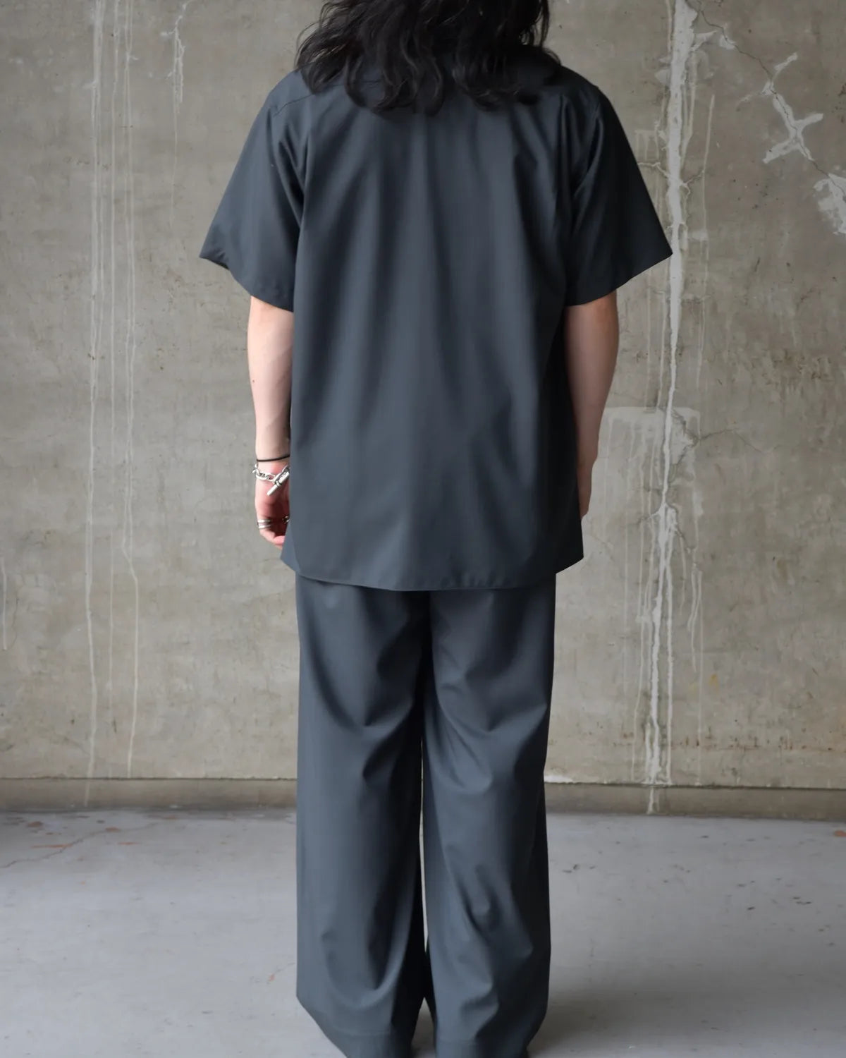 MARKAWARE / Organic Wool 2/80 Tropical / Italian Open Collar S/S Shirt (A26B04SH02B)