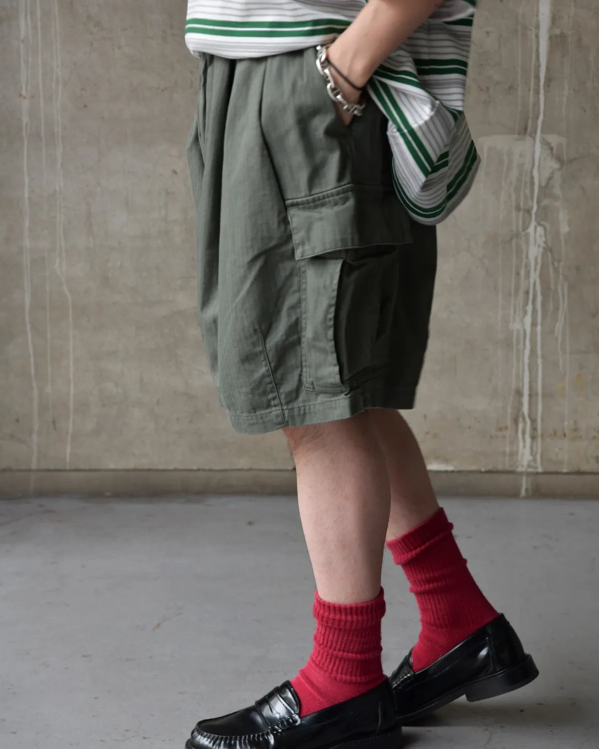 is-ness / Herringbone 6-Pocket Shorts (26SS_23_1005SSPT04-2)