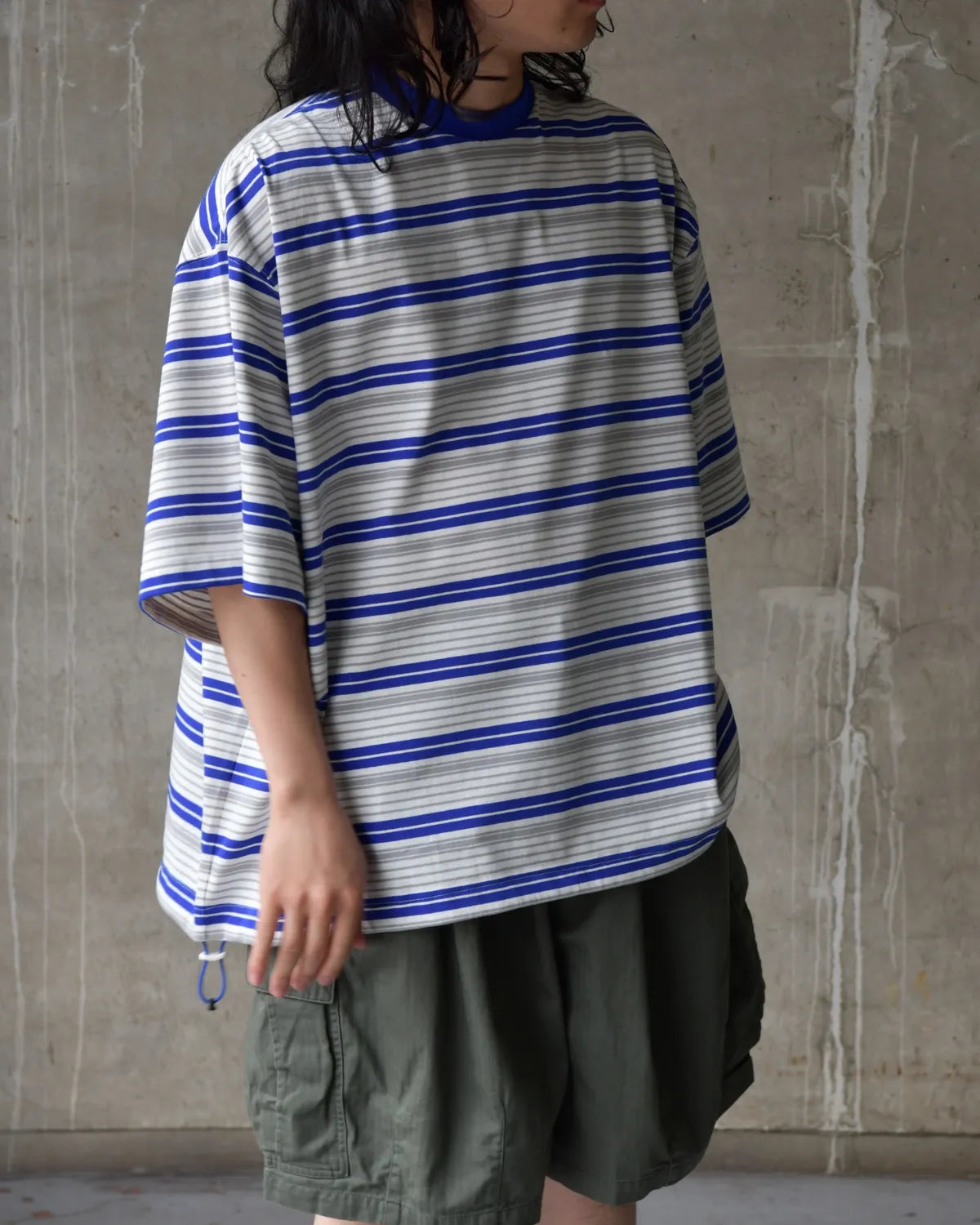 is-ness / Border Balloon T-Shirt (26SS_48_1008SST01-B)