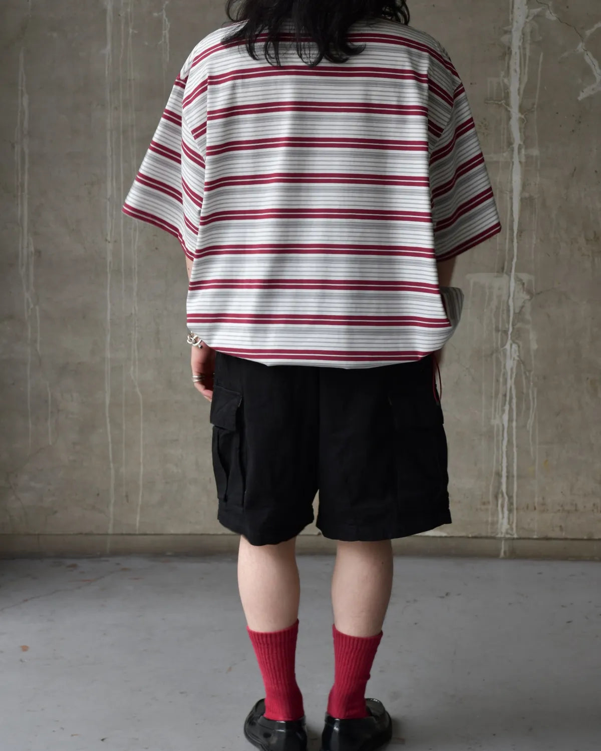 is-ness / Border Balloon T-Shirt (26SS_48_1008SST01-B)