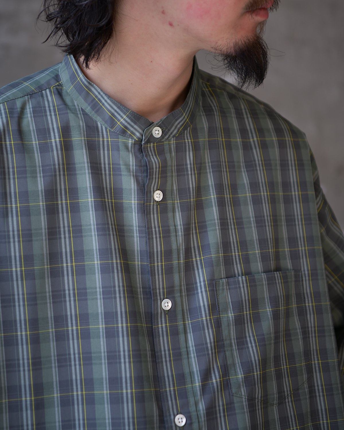 FreshService / MADRAS DRY TECH BAND COLLAR SHIRT (FSC261-50250)