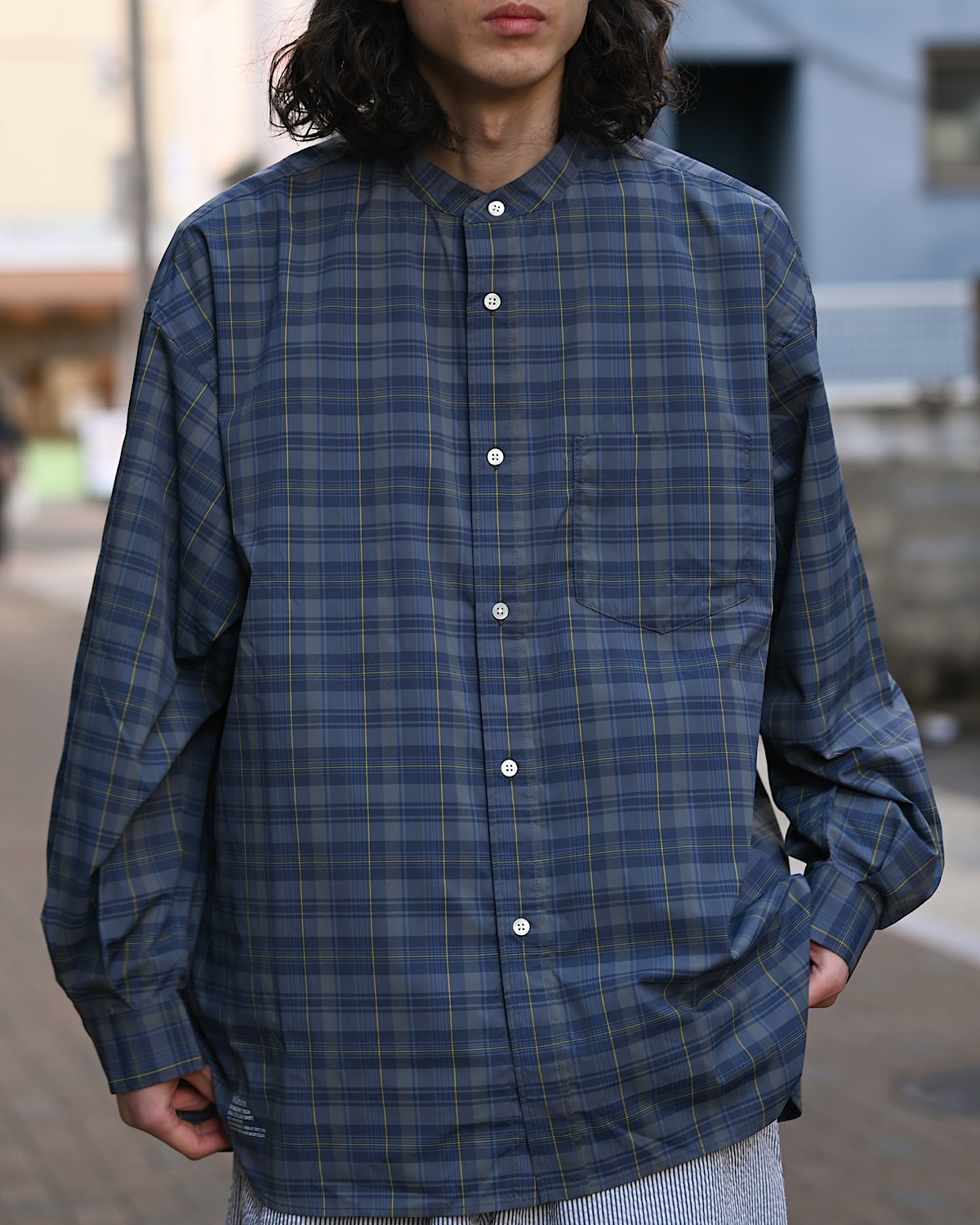 FreshService / MADRAS DRY TECH BAND COLLAR SHIRT (FSC261-50250)