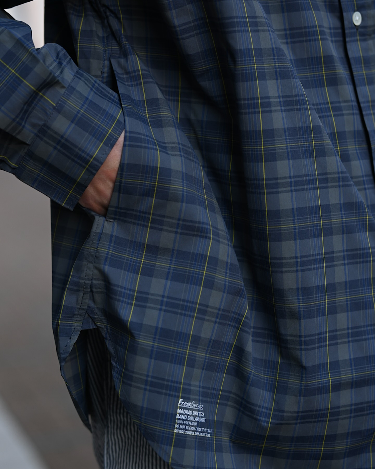 FreshService / MADRAS DRY TECH BAND COLLAR SHIRT (FSC261-50250)