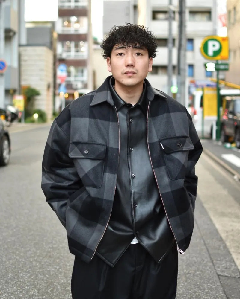 COOTIE PRODUCTIONS® / Buffalo Check Wool Zip Up CPO Jacket
