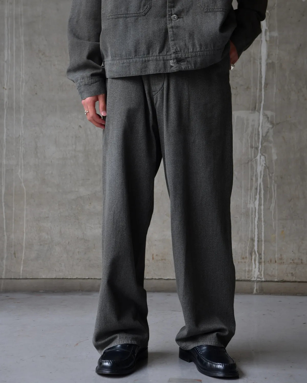 A.PRESSE / Vintage Black Chambray Work Pants (26SAP-04-37)