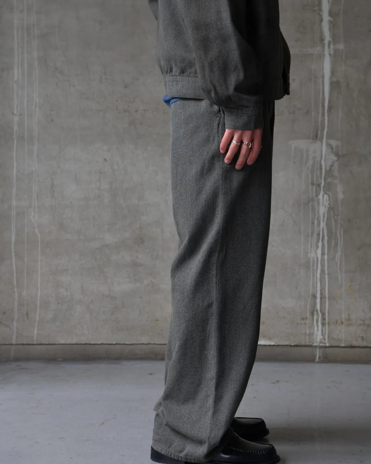 A.PRESSE / Vintage Black Chambray Work Pants (26SAP-04-37)