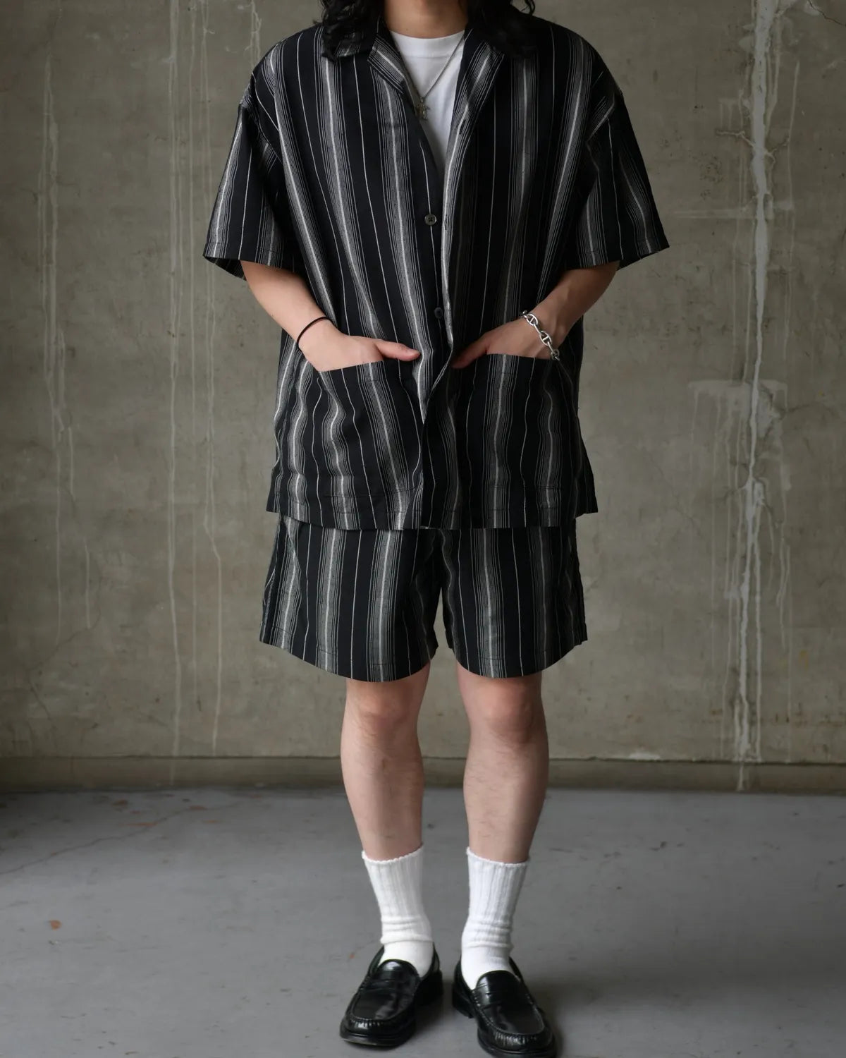 COOTIE PRODUCTIONS® / Dobby Chain Stripe Easy Shorts (CTE-26S130)