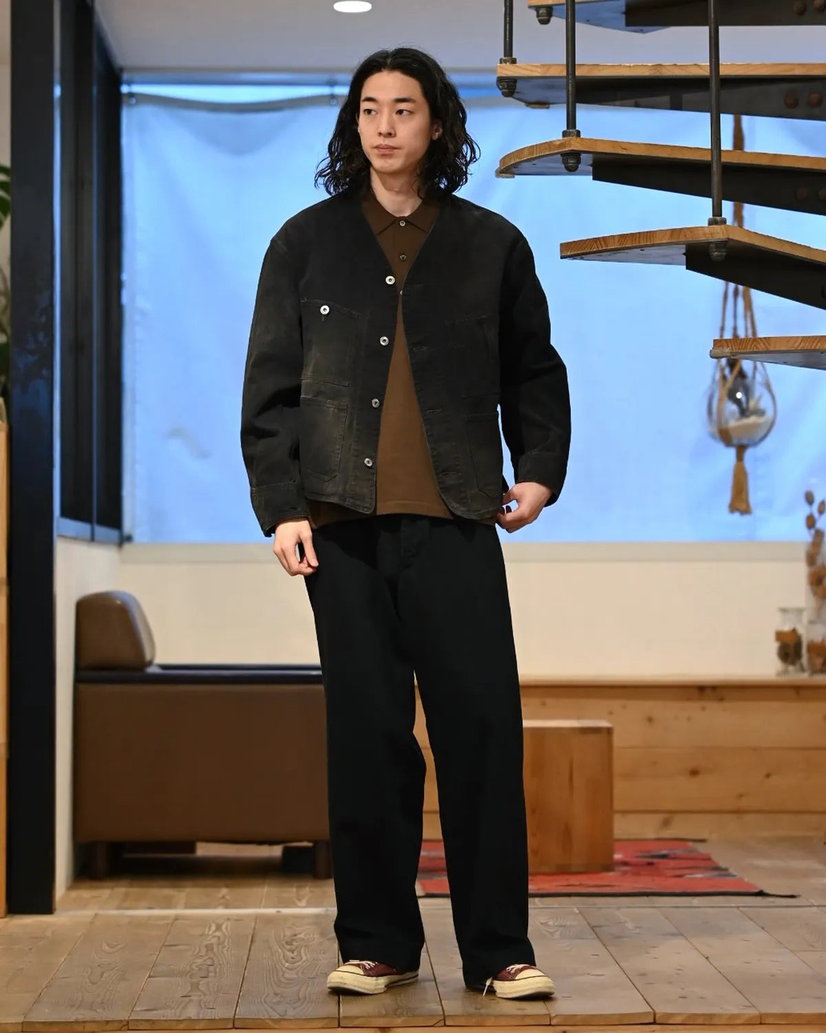 A.PRESSE / Vintage Black Denim Engineer Jacket (26SAP-01-45)