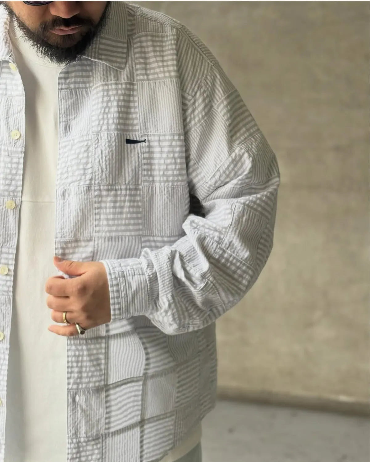 DESCENDANT / MILPITAS PATCHWORK LS SHIRT (261WVDS-SHM03)