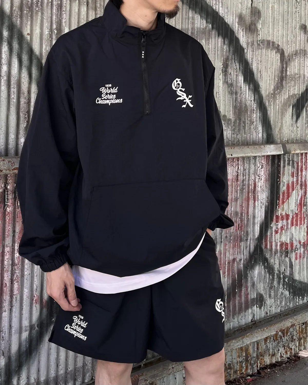 GOD SELECTION XXX / GSX Logo Half-Zip Pullover Track Jacket (GX-S26-JK-01)