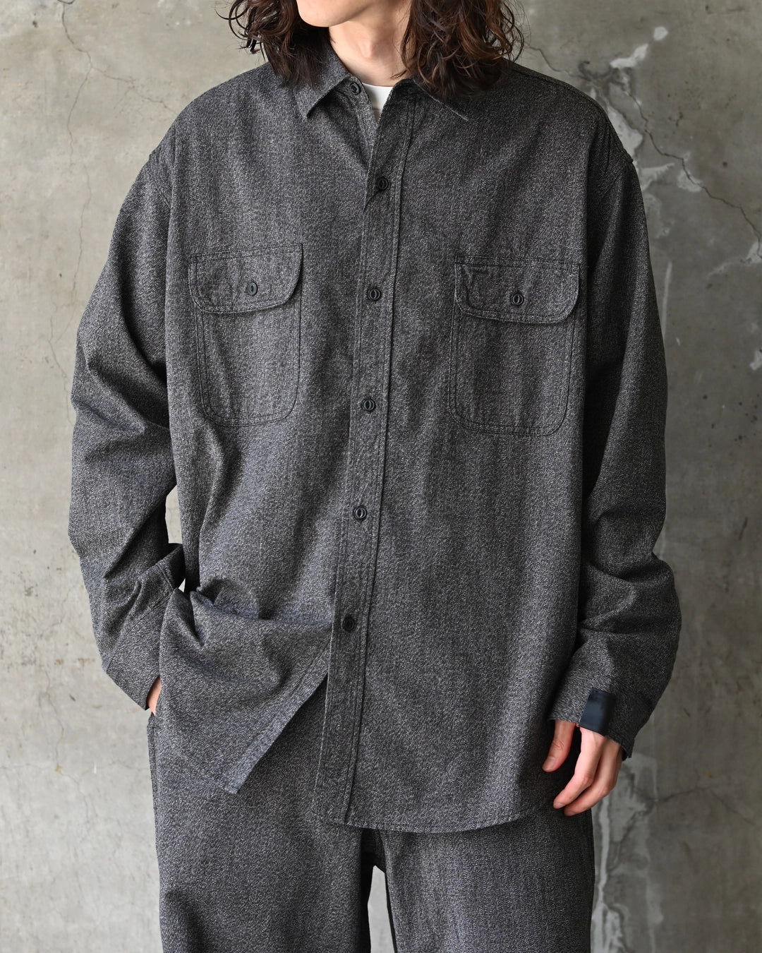 N.HOOLYWOOD COMPILE × BIG MAC / BLACK CHAMBRAY WORK SHIRT (2262-SH60-026)