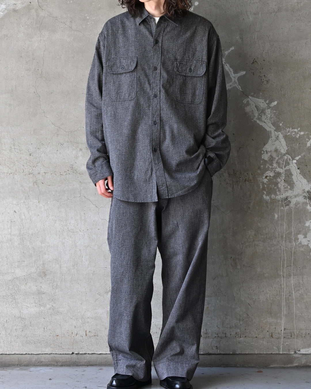 N.HOOLYWOOD COMPILE × BIG MAC / BLACK CHAMBRAY WORK SHIRT (2262-SH60-026)