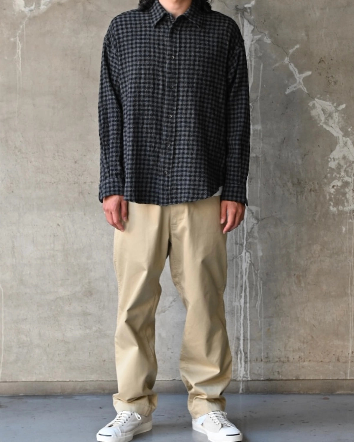 is-ness / Ripple Check Shirt (26AW_10_UN22SHLS02-C)