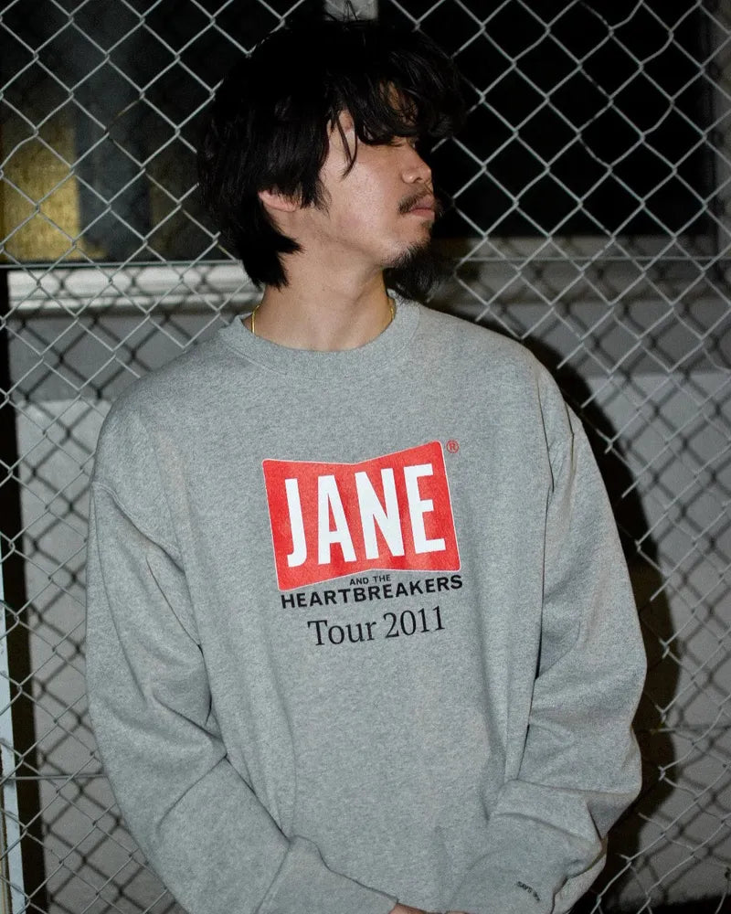 JANE & THE HEARTBREAKERS / L/S PRONTED CREW NECK SWEAT SHIRT "BOWERY"