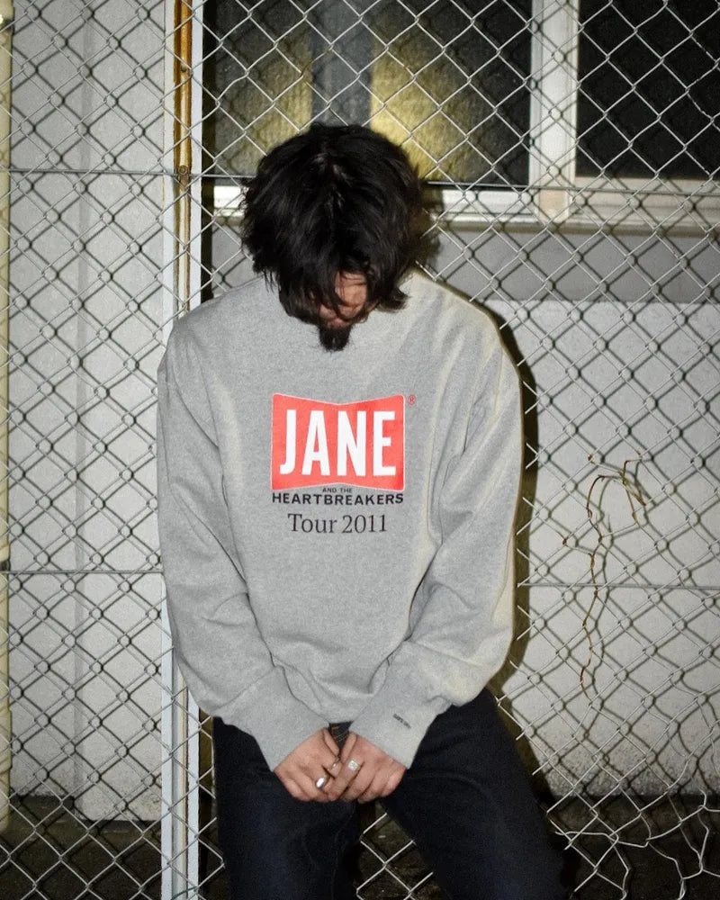 JANE & THE HEARTBREAKERS / L/S PRONTED CREW NECK SWEAT SHIRT "BOWERY"