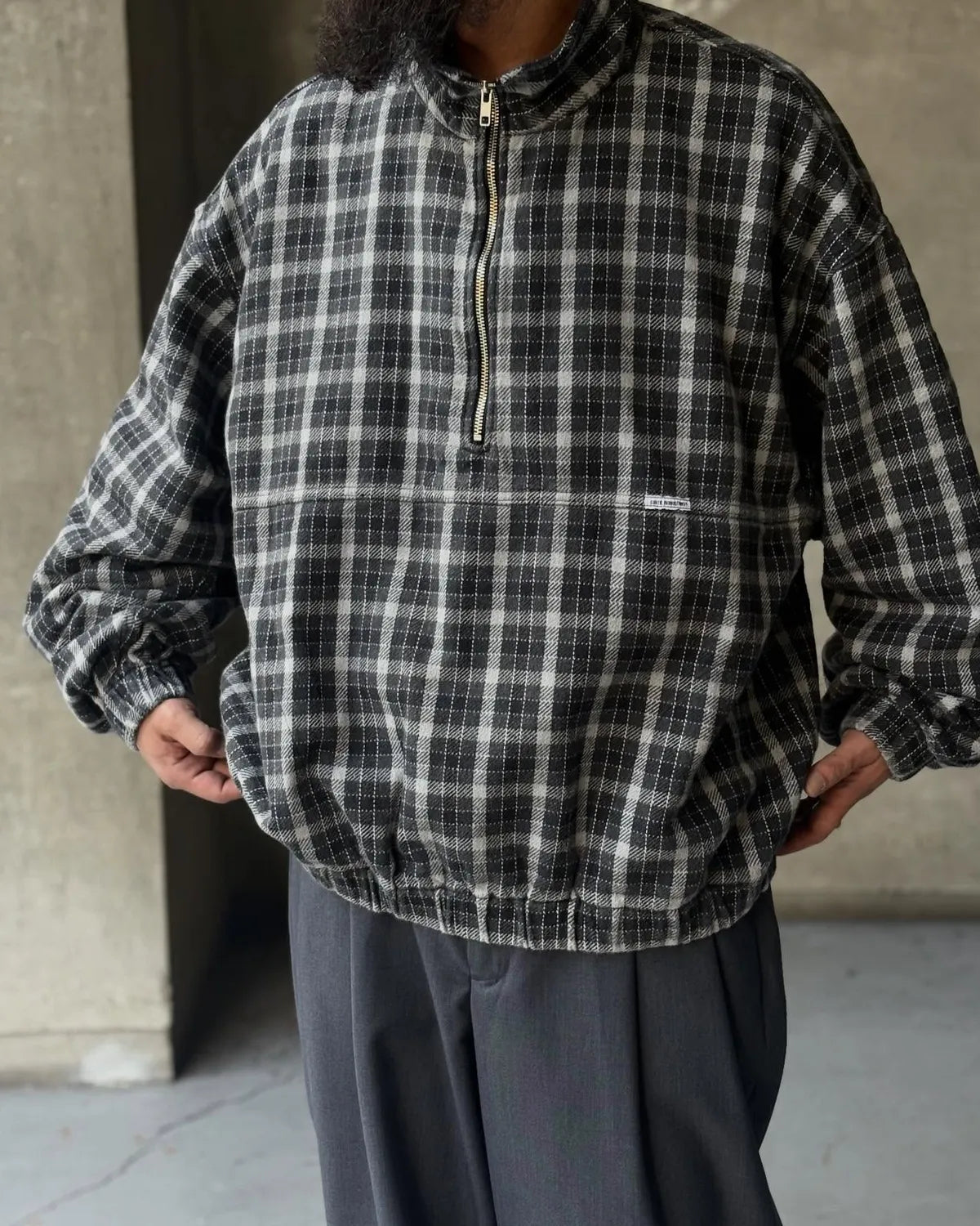 COOTIE PRODUCTIONS® / AD Processing Heavy Flannel Check Half Zip Pullover (CTE-25A408)