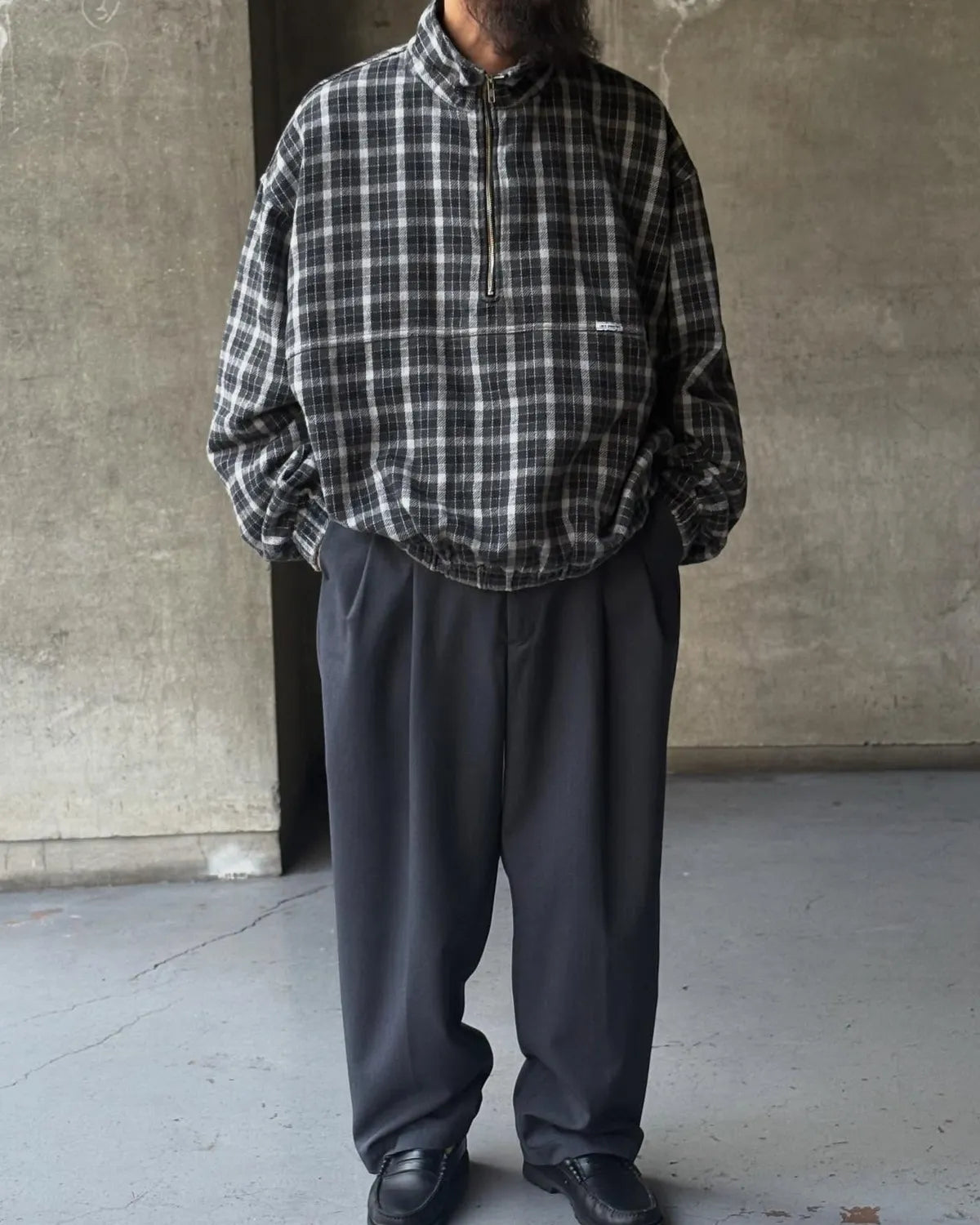 COOTIE PRODUCTIONS® / AD Processing Heavy Flannel Check Half Zip Pullover (CTE-25A408)