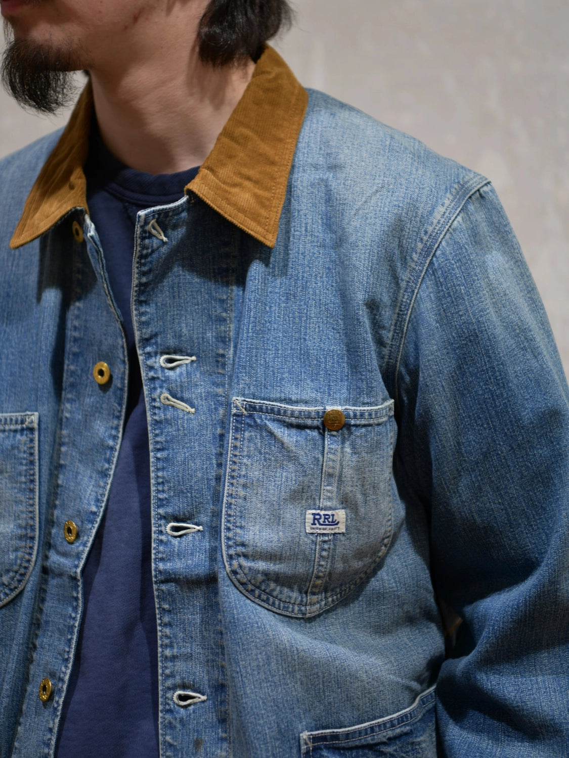 RRL / コーデュロイカラー インディゴ デニム ジャケット (MNRROTW16020176)