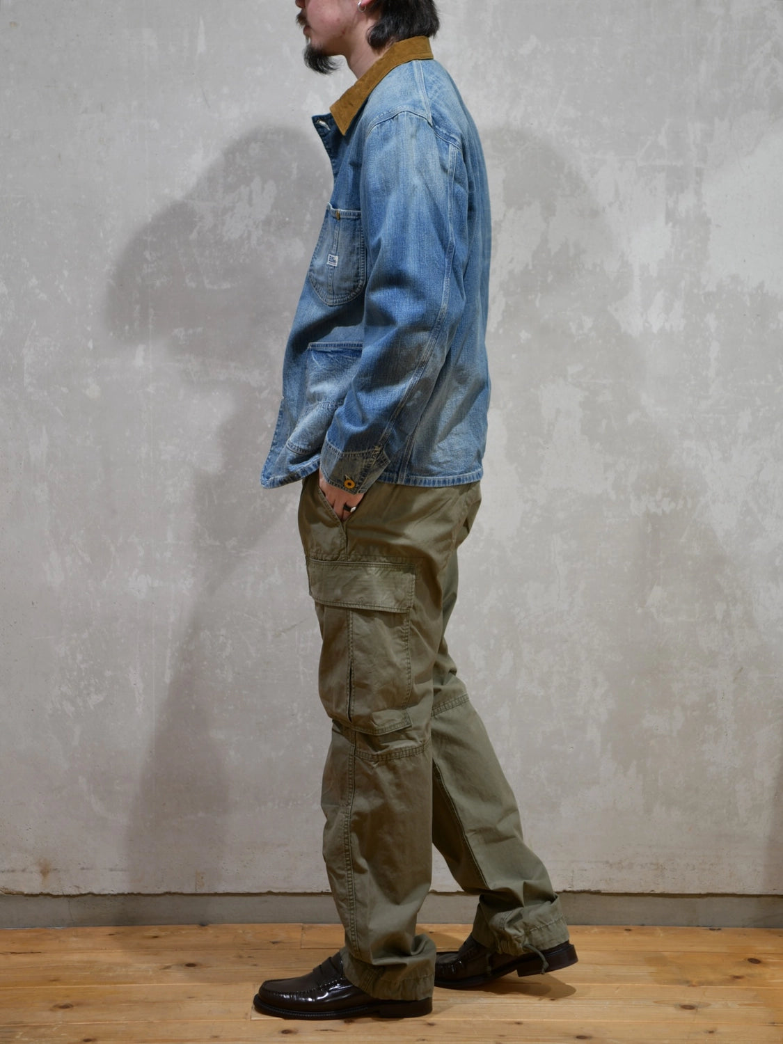 RRL / コーデュロイカラー インディゴ デニム ジャケット (MNRROTW16020176)