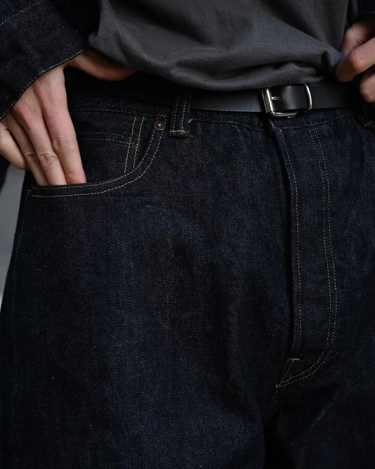 A.PRESSE / Washed Denim Wide Pants (AP-4001)
