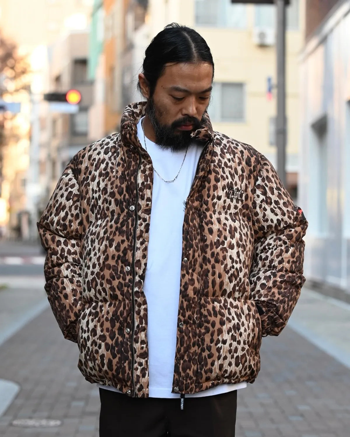 WACKO MARIA × NANGA / LEOPARD DOWN JACKET (25FW-WMO-NA02)