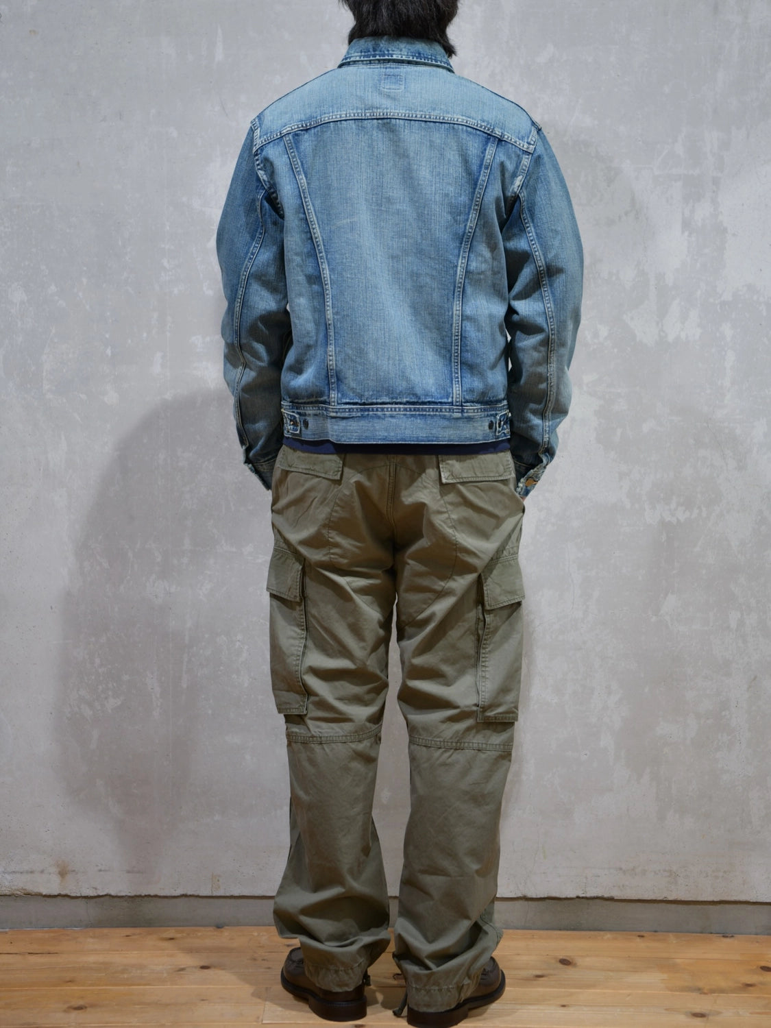 RRL / Leeland インディゴ デニム トラッカー ジャケット (MNRROTW16020011)