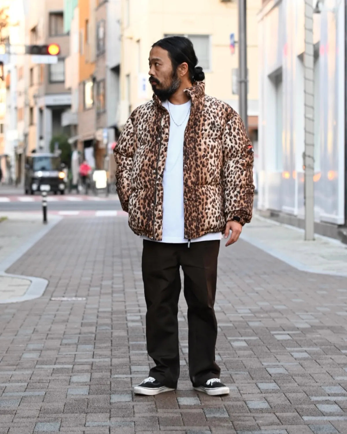 WACKO MARIA × NANGA / LEOPARD DOWN JACKET (25FW-WMO-NA02)