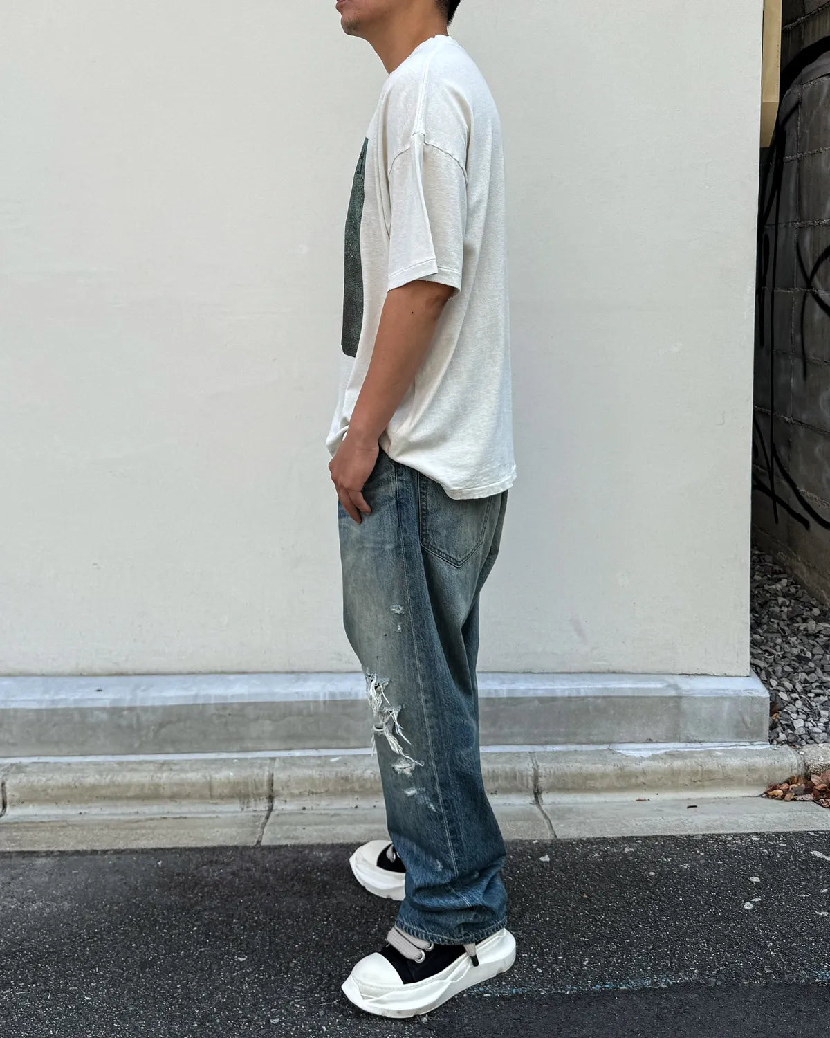 KAMIYA × Betty Boop / "I’m coming out" Betty BoopTM Distressed T-shirt (G17TS093)