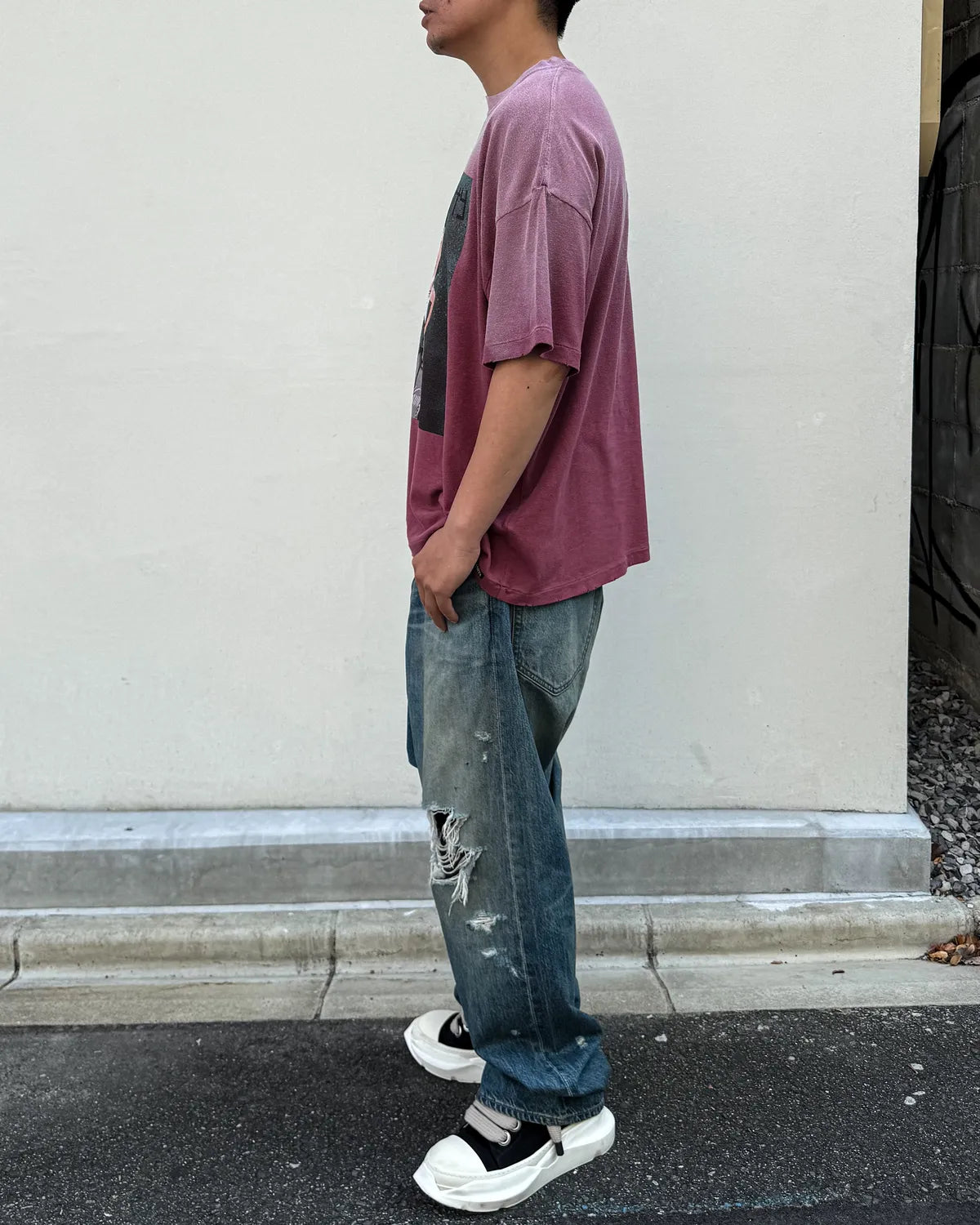 KAMIYA × Betty Boop / "I’m coming out" Betty BoopTM Distressed T-shirt (G17TS093)