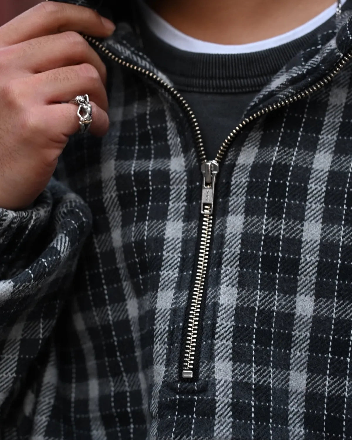 COOTIE PRODUCTIONS® / AD Processing Heavy Flannel Check Half Zip Pullover (CTE-25A408)