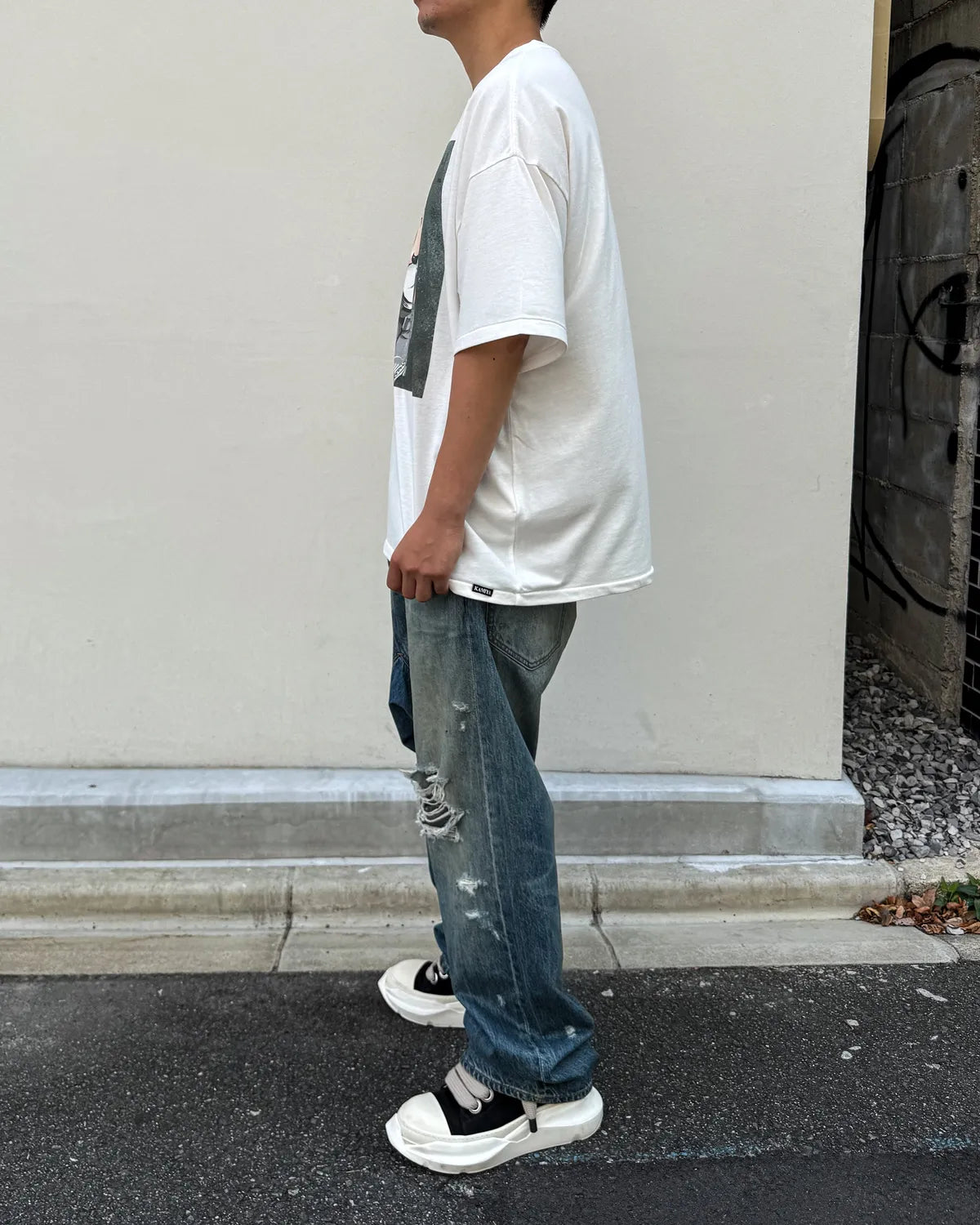 KAMIYA × Betty Boop / "I’m coming out" Betty BoopTM Distressed T-shirt (G17TS114)