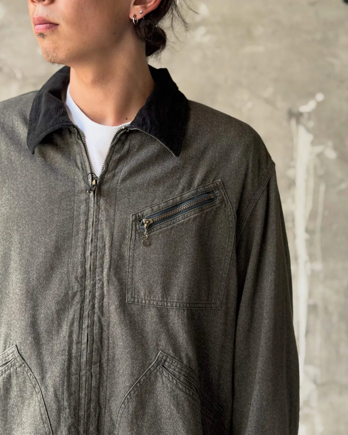A.PRESSE / Vintage Black Chambray Work Jacket (26AAP-01-60)