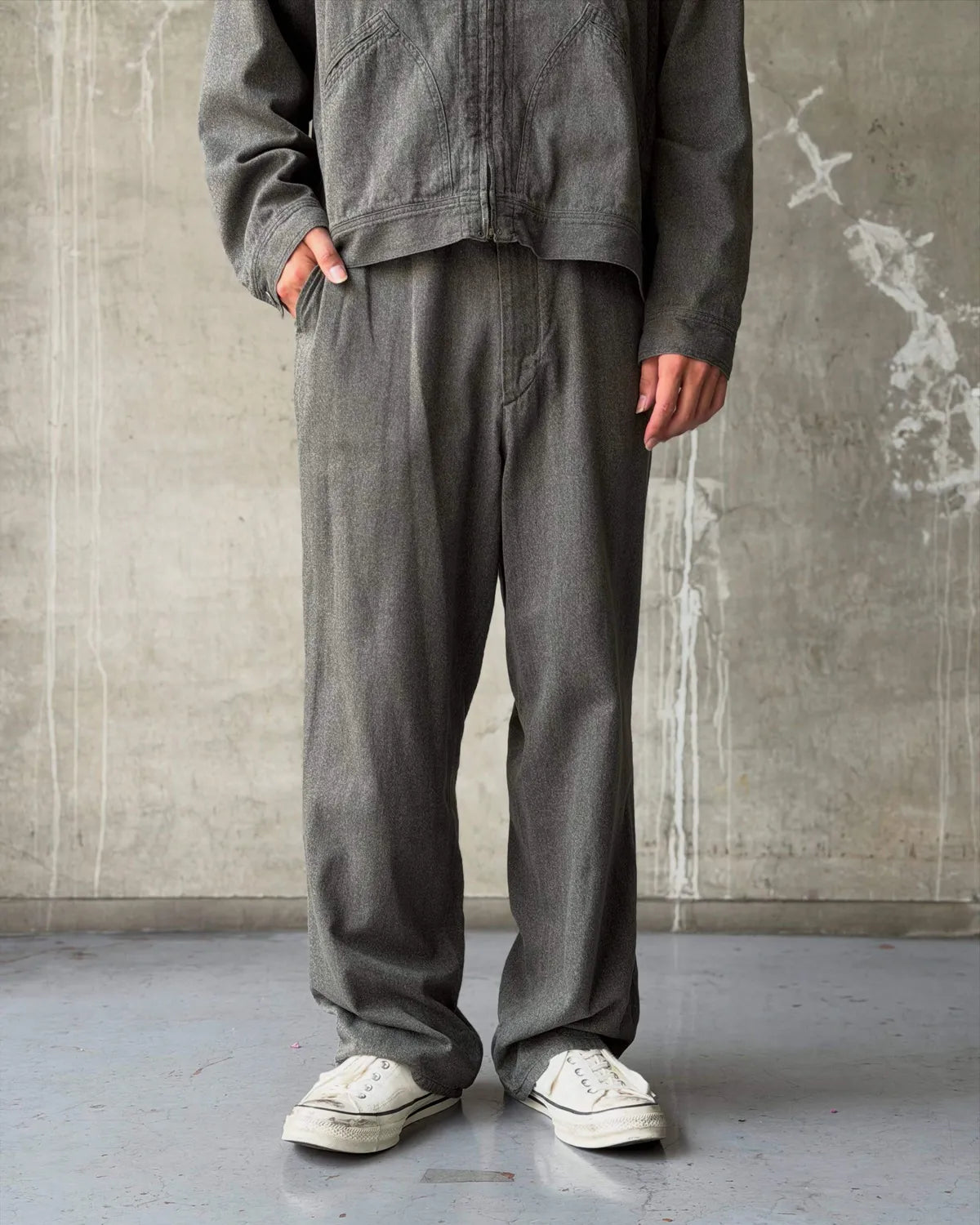 A.PRESSE / Vintage Black Chambray Work Pants (26AAP-04-19)