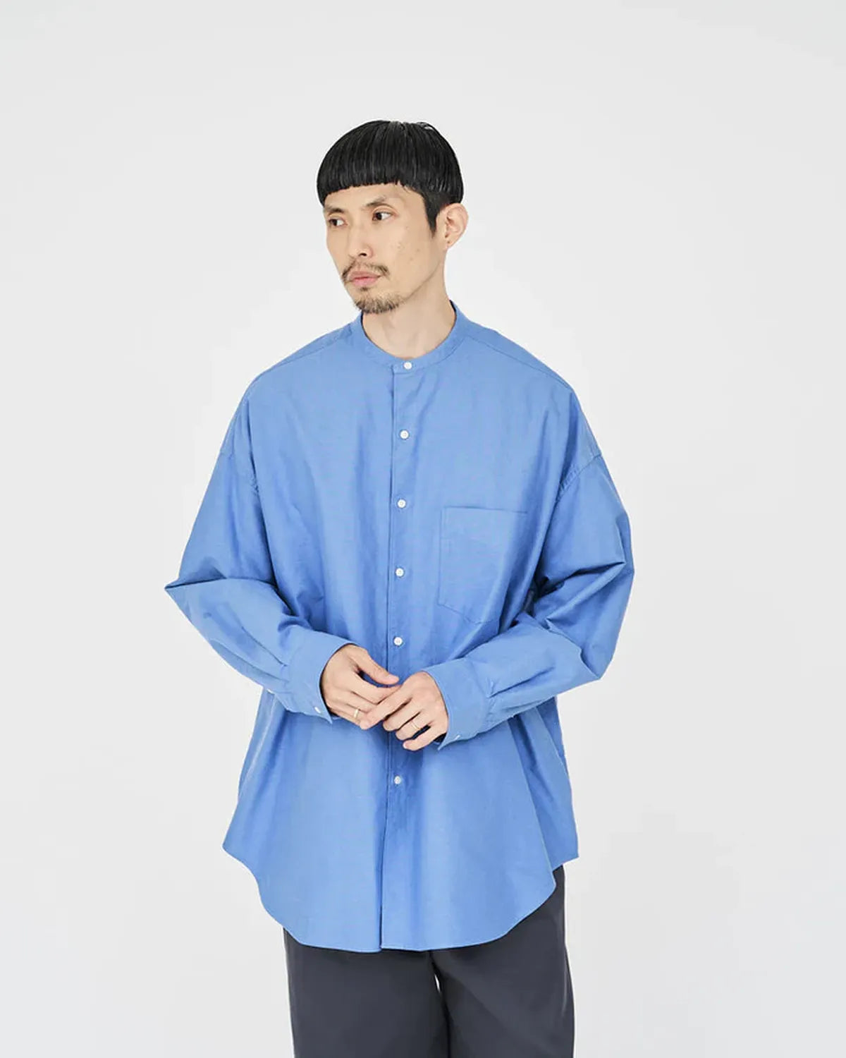 Graphpaper / Oxford Pique Jersey L/S Oversized BD Shirt