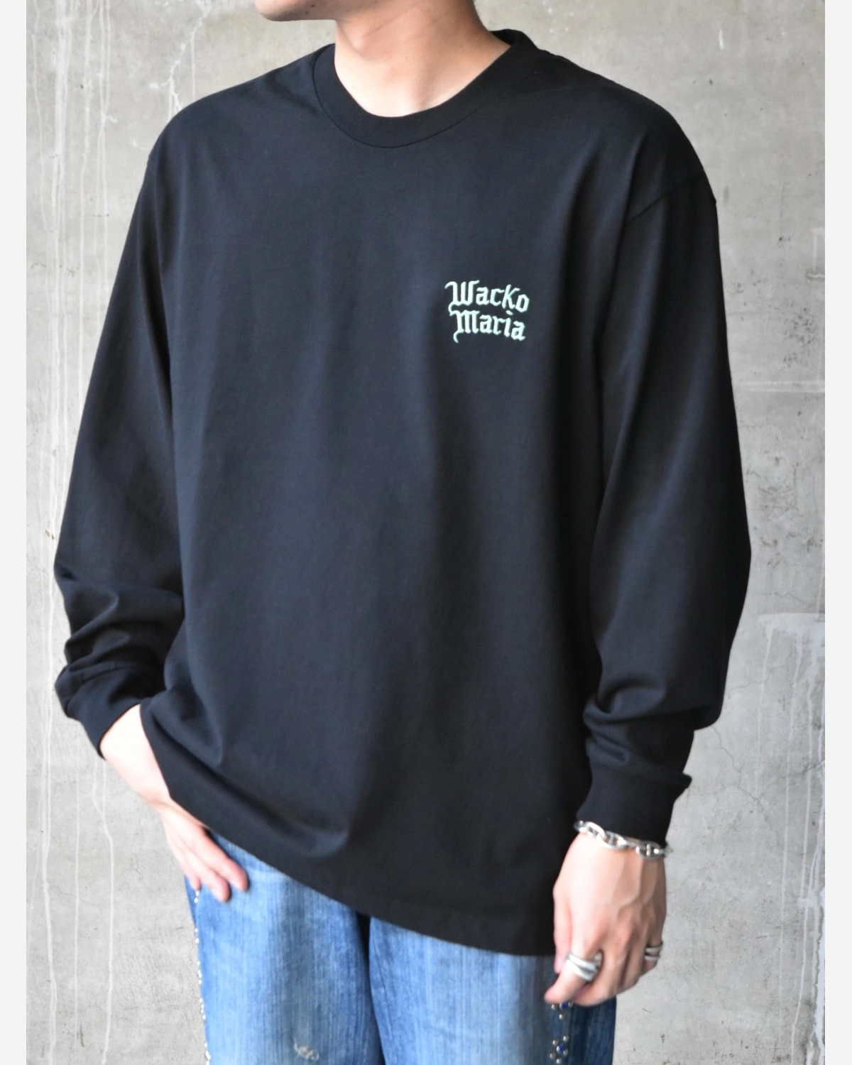 WACKO MARIA / WASHED HEAVY WEIGHT CREWNECK LONG SLEEVE T-SHIRT (26FWE-WMT-LT02)
