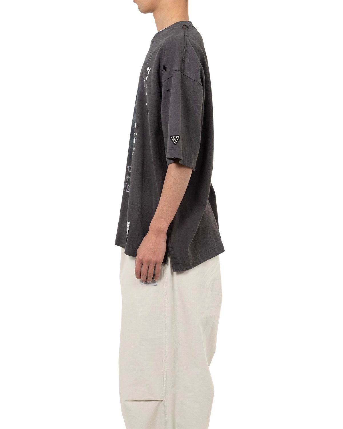 Maison MIHARA YASUHIRO / Cat Printed Embellished Distressed T-shirt (J15TS752)