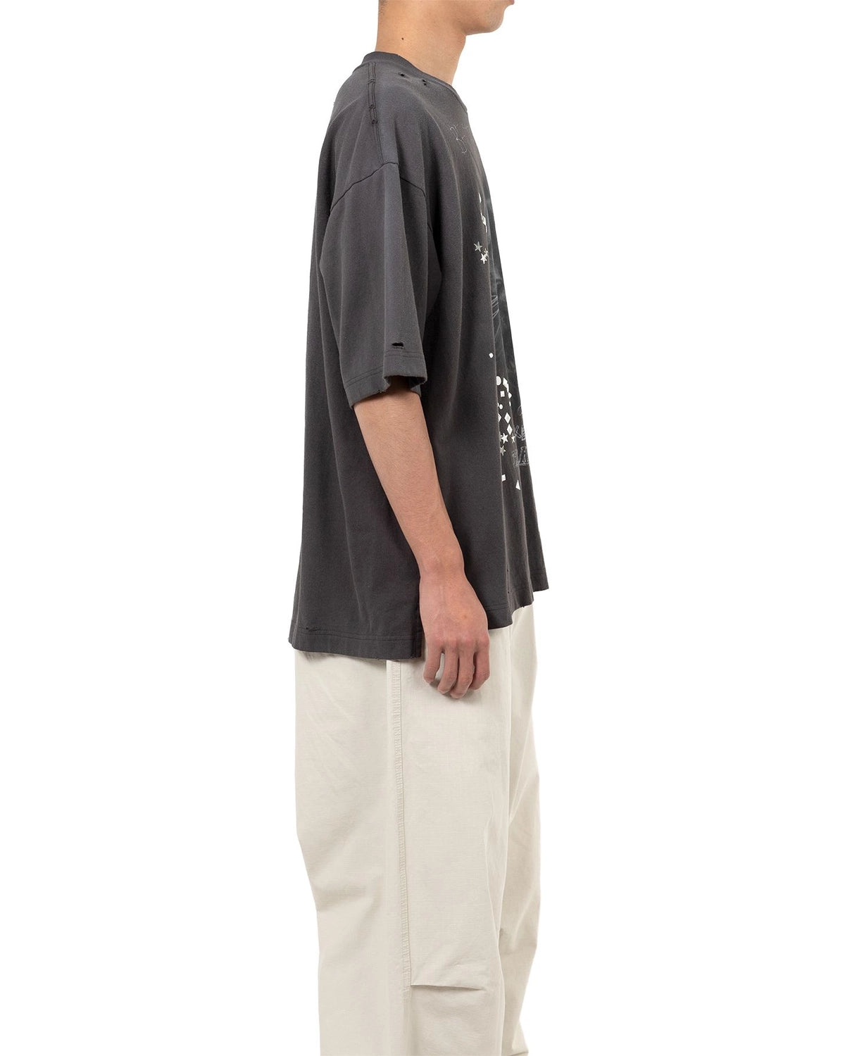 Maison MIHARA YASUHIRO / Cat Printed Embellished Distressed T-shirt (J15TS752)