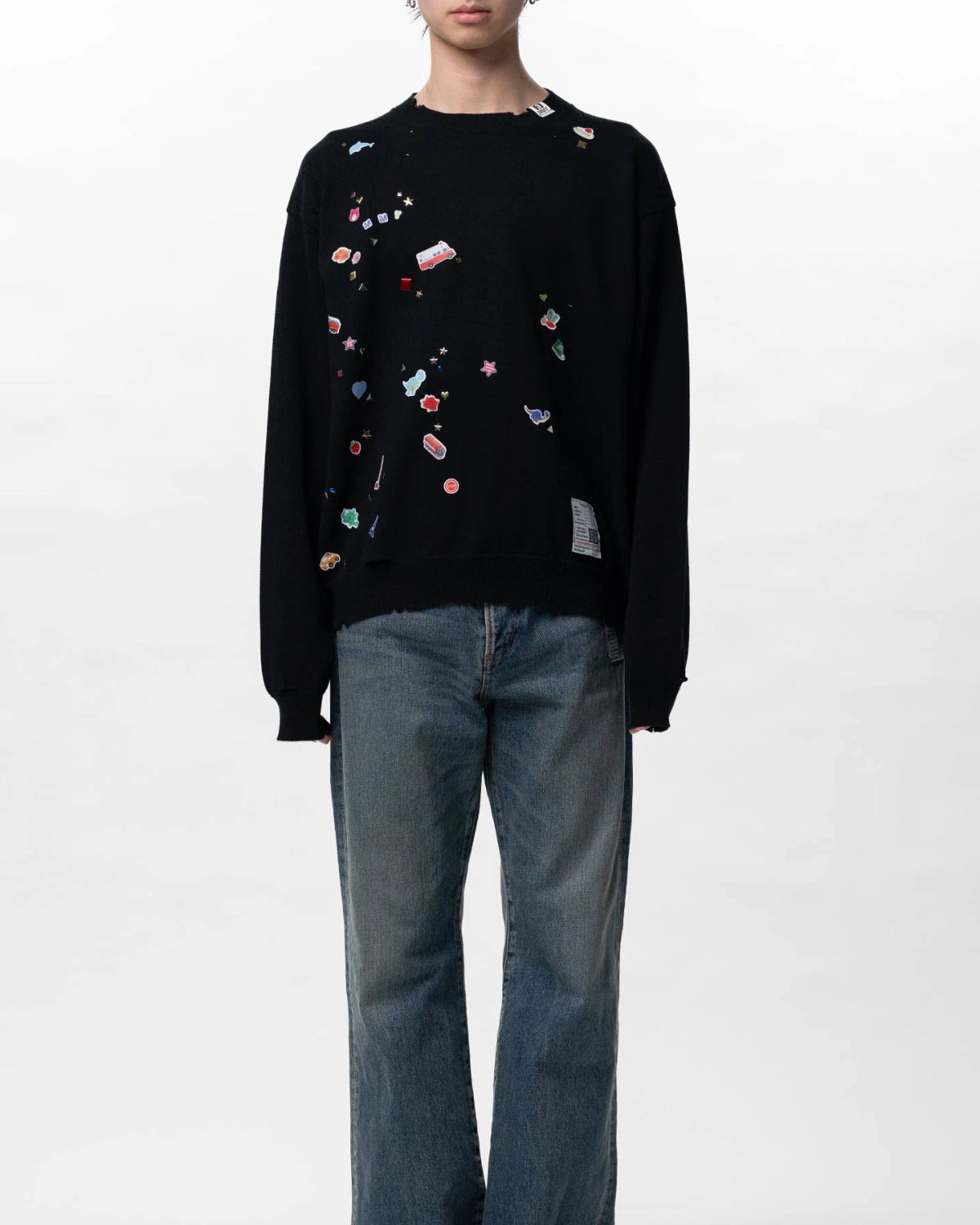 Maison MIHARA YASUHIRO / Kids Sticker Printed Knit Sweater (J16SW700)