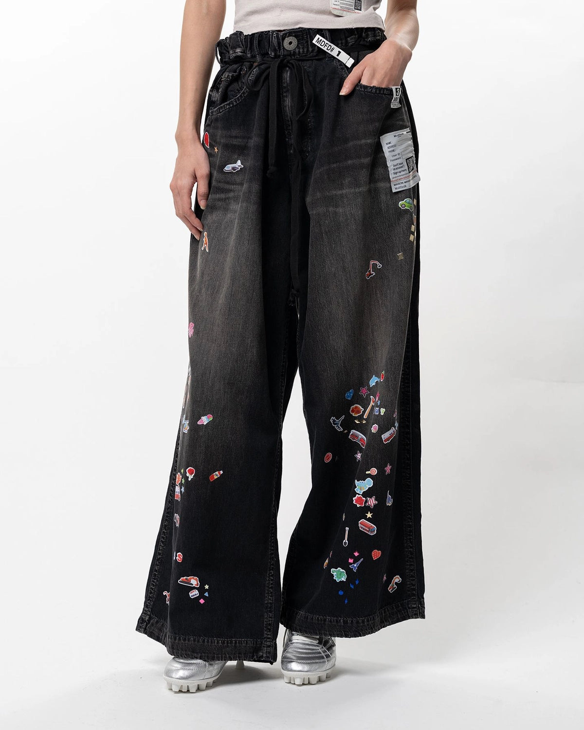 Maison MIHARA YASUHIRO / Kids Sticker Printed Wide Denim Pants -Women's- (K16PT342)