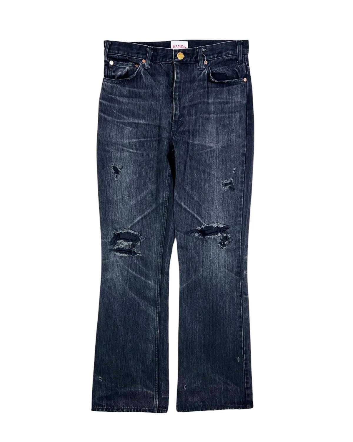 KAMIYA / DENIM FLARE PANTS (G14PT037)