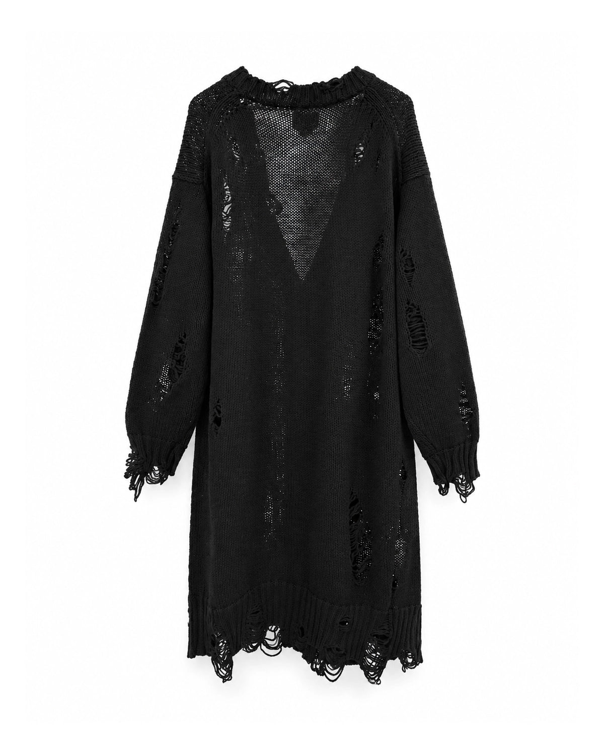 KAMIYA / Damaged Low Gauge Long Cardigan (G17CD077)