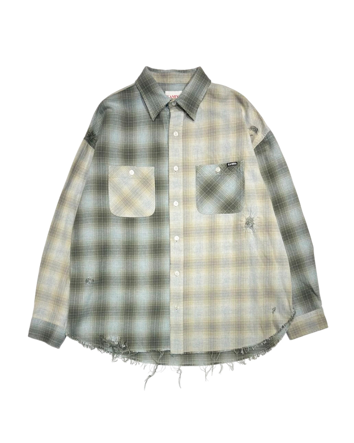 KAMIYA / Repaired Crazy Check Shirt (G16SH052)