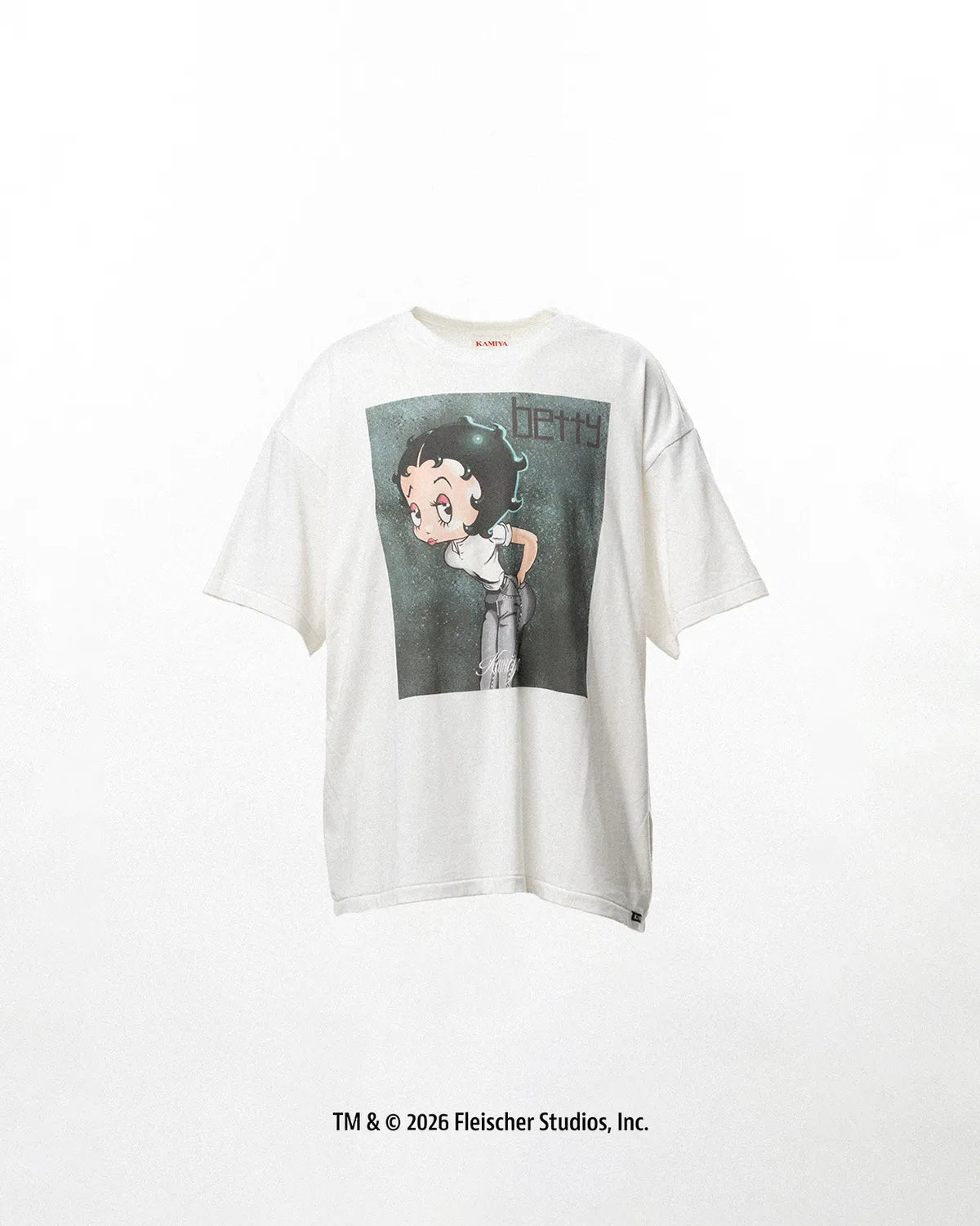 KAMIYA × Betty BoopTM の "I’m coming out" Betty BoopTM Distressed T-shirt (G17TS114)